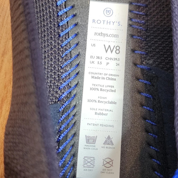 Rothys Grey Knit Round Toe Flats Women's size 8 like new - Picture 4 of 15